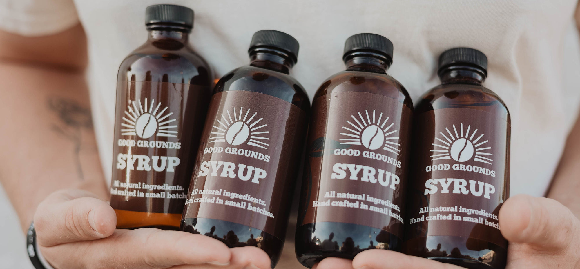 Good Grounds Coffee Roasters Dade City Florida Land'o'lakes Wesley Chapel Zephyrhills Lutz Housemade Syrup Shipping All held in hand