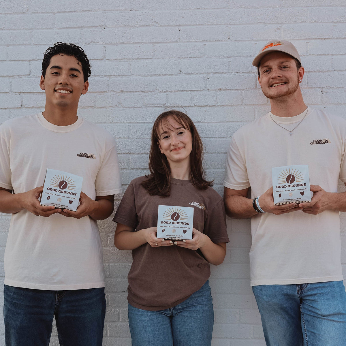 Good Grounds Coffee Roasters Dade City Florida Land'o'lakes Wesley Chapel Zephyrhills Lutz Tee Holding Coffee Bags